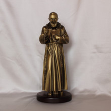 SP 013 cm 30 h - San Pio in marmorina finitura ottone bronzato